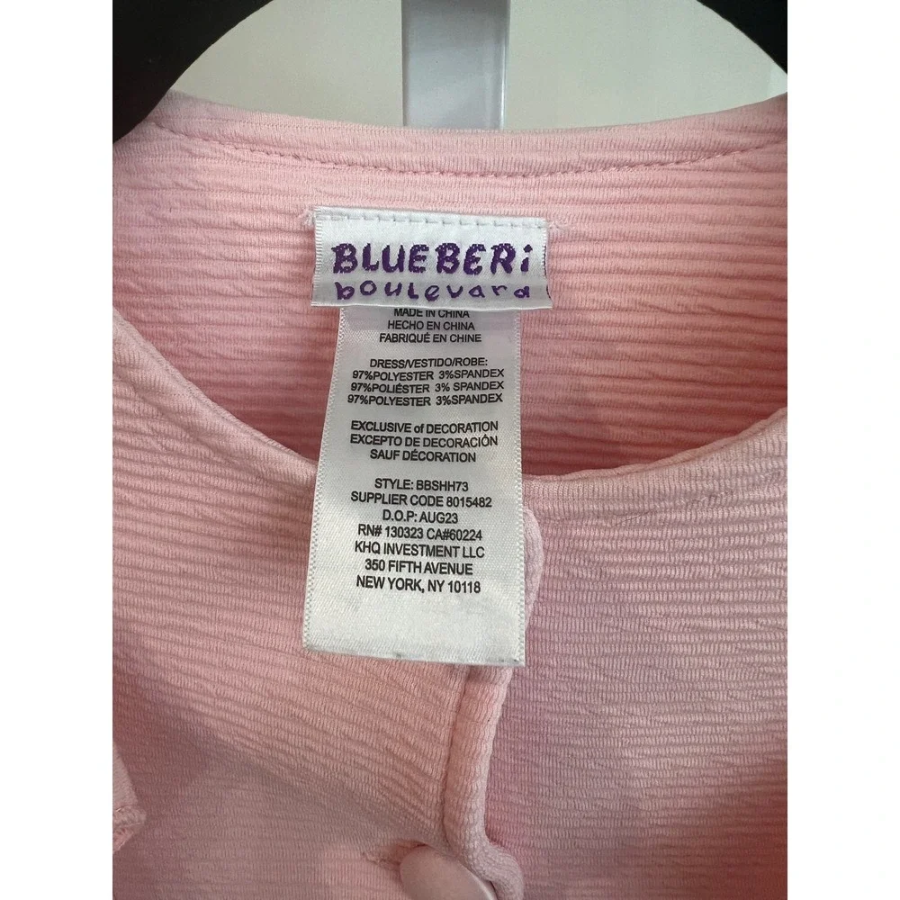 Blueberi Boulevard Girls Pink Floral Embroidered Ruffle Coat Size 5